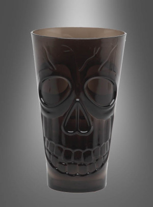 Halloween Trinkglas mit Totenkopf - Farbe schwarz - Halloween Zubehör