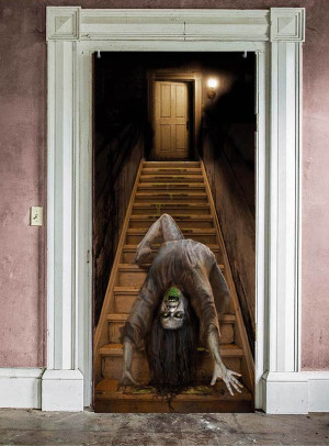 Halloween Türposter 179x80cm Treppe - Variante Treppe - Halloween Zubehör