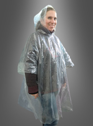 Transparentes Regencape Poncho - Festivals, Karneval, Mottoparty Zubehör für Unisex, Damen, Herren