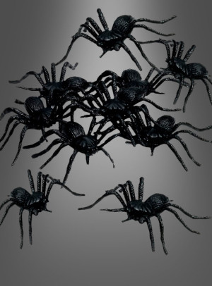 12 Plastikspinnen Dekoset 5cm - Halloween Zubehör