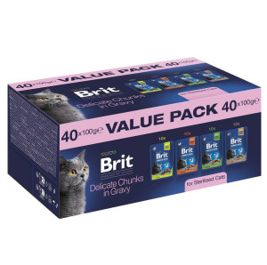 BRIT Premium by Nature Value pack Sterilised Box - mokra karma dla kota - 40x100g