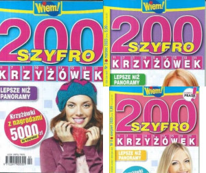 200 SZYFRO KRZYŻÓWEK X 3 ZESTAW SZYFRÓWKI MULTI SZYFRO KRZYŻÓWKI