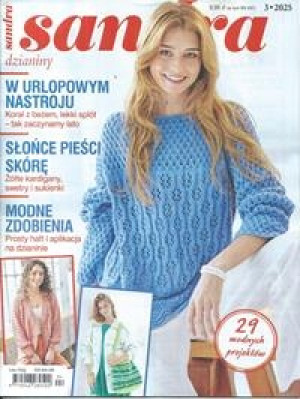 3/2025 SANDRA EXTRA DZIANINY KARDIGANY SWETRY SUKIENKI HAFT APLIKACJA