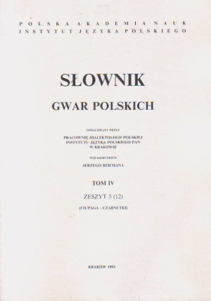 SŁOWNIK GWAR POLSKICH TOM 4 ZESZYT 3 12