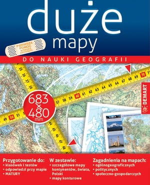 DUŻE MAPY ZESTAW MAP DO NAUKI GEOGRAFII