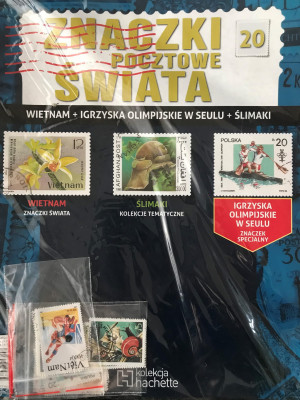ZNACZKI POCZTOWE ŚWIATA 20 WIETNAM ŚLIMAKI