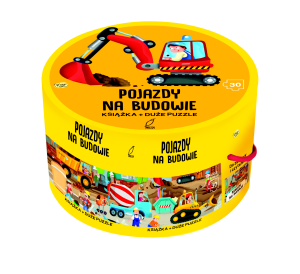 POJAZDY NA BUDOWIE KSIĄŻKA Z DUŻYMI PUZZLAMI W PUDEŁKU