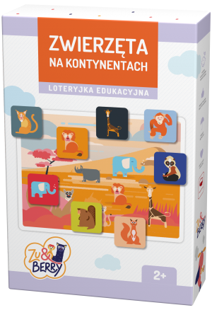 GRA LOTERYJKA EDUKACYJNA ZWIERZĘTA NA KONTYNENTACH
