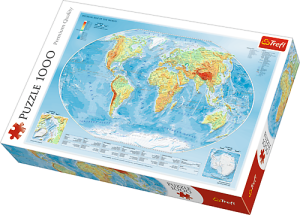 PUZZLE 1000 ELEMENTÓW MAPA FIZYCZNA ŚWIATA
