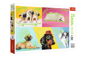 PUZZLE 1000 ELEMENTÓW ODLOTOWE PSY NEONOWE