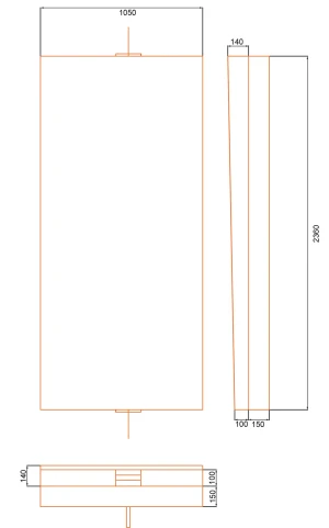 Kuben Swimspalock Mittdel  L=105 X B=236 Cm Svart