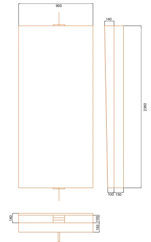 Kuben Swimspalock Mittdel  L=90 X B=236 Cm Svart