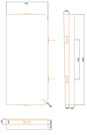 Kuben Swimspalock Slutdel, L=42cm X B=236 Cm Svart