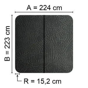Kuben Spalock 224 X 223 R=15,2 Cm Grått
