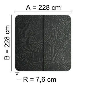 Kuben Spalock 228 X 228 R=7,6 Cm Grått Passar Många Bad