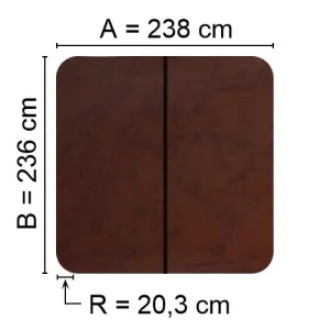 Kuben Spalock 238 X 236 R=20,3 Cm Brunt För Calspa Med Flera