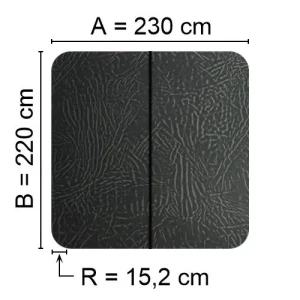 Kuben Spalock 230 X 220 R=15,2 Cm Grått, Passar Bl.A. Swebad