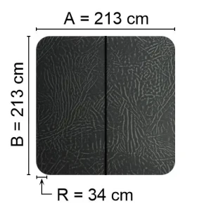 Kuben Spalock 213 X 213 R=34cm Grå Vinyl