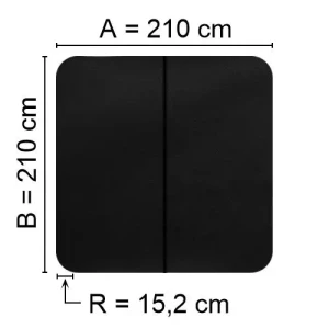 Kuben Spalock 210 X 210 R=15,2cm Svart Passar Viskan Med Flera