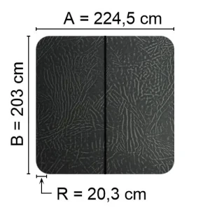 Kuben Spalock 224,5 Cm X 203 Cm R= 20,3 Cm Grått