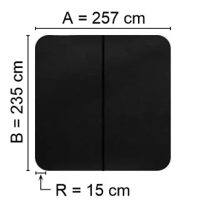 Kuben Spalock 257 Cm X 235 Cm R = 15 Cm Svart Tillverkningsvara