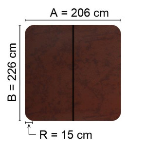 Kuben Spalock 206 Cm X 226 Cm R = 15 Cm Brunt Marin Vinyl 13 Cm Tjockt Tillverkningsvara