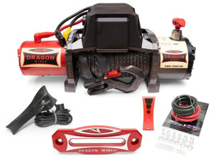 Dragon Winch DWM 12000 HD lina syntetyczna Wyciągarka elektryczna 12V 24V o uciągu 5,5 T Maverick samochodowa off road lawety