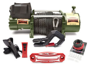 Dragon Winch DWT 18000 HD lina syntetyczna Wyciągarka elektryczna 24V o uciągu 8,2 T Truck samochodowa off road lawety
