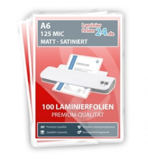 Laminierfolien A6, 2 x 125 Mic, matt