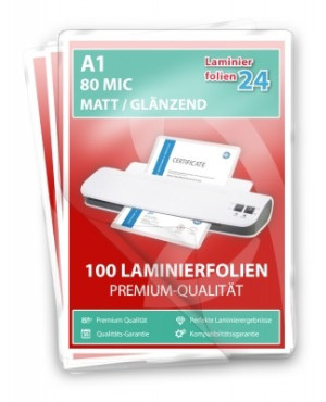 Laminierfolien A1, 2 x 80 Mic, matt/gl&auml;nzend