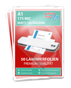 Laminierfolien A1, 2 x 175 Mic, matt/gl&auml;nzend - 50er Pack