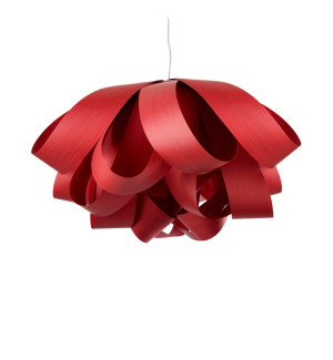 HIT 2023 Lampa wisząca drewniana Agatha Large czerwona LZF