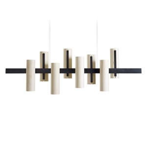 HIT 2023 Lampa wisząca drewniana Black Note Keys biała LZF