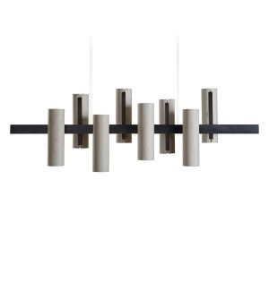 Lampa wisząca drewniana Black Note Keys szara LZF
