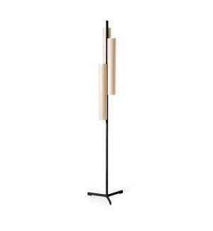 HIT 2023 Lampa podłogowa drewniana Black Note Triplet biała LZF