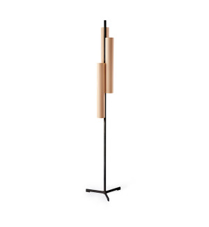 HIT 2023 Lampa podłogowa drewniana Black Note Triplet buk LZF