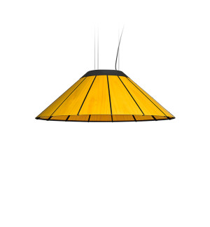 HIT 2023 Lampa wisząca drewniana Banga Medium 90 cm żółta LZF