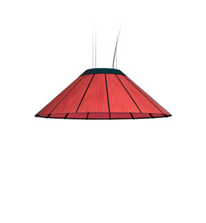 HIT 2023 Lampa wisząca drewniana Banga Medium 90 cm czerwona LZF