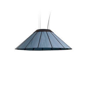 HIT 2023 Lampa wisząca drewniana Banga Medium 90 cm niebieska LZF