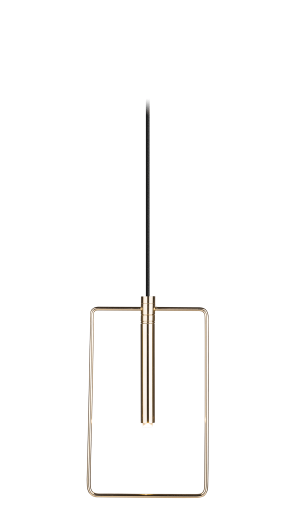 HIT 2023 Lampa wisząca Faro Prostokąt złota 0545 Amplex