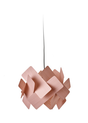 Lampa wisząca drewniana Escape Large jasnoróżowa LZF