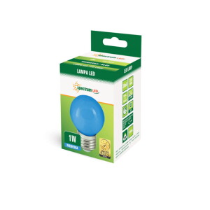 Żarówka Kulka E27 230V 1W niebieska Spectrum