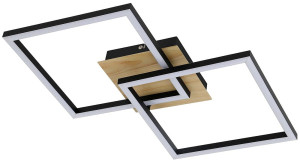 Ashton czarny mat | brąz LED 24W 3000K Lampa sufitowa