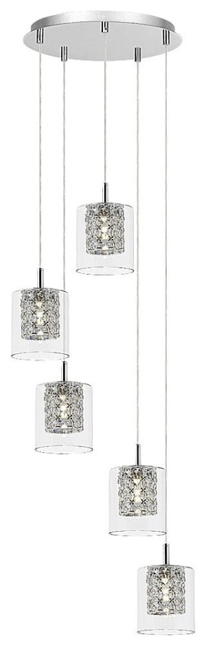 Duchess chrom | przeźroczysty 5xG9 Lampa wisząca