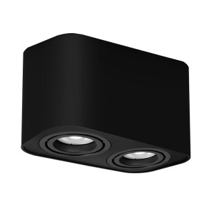 Kobald czarny mat 2xGU10 Regulowany kierunek świecenia Downlight | Tuba