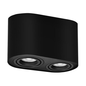 Kobald czarny mat 2xGU10 Regulowany kierunek świecenia Downlight | Tuba