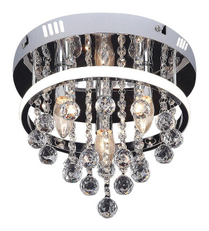 Pallas chrom Ø 30cm. 3xE14 + LED 3 step dim 20W 4000K Lampa sufitowa z kryształami