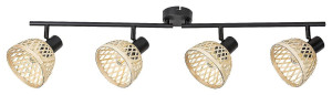 Rattan czarny mat | beż 4xE14 Spot
