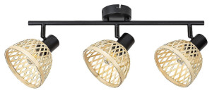 Rattan czarny mat | beż 3xE14 Spot