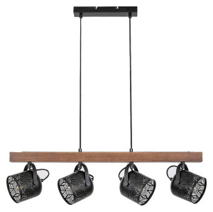 Rotem orzech | czarny mat 4xE14 Lampa wisząca